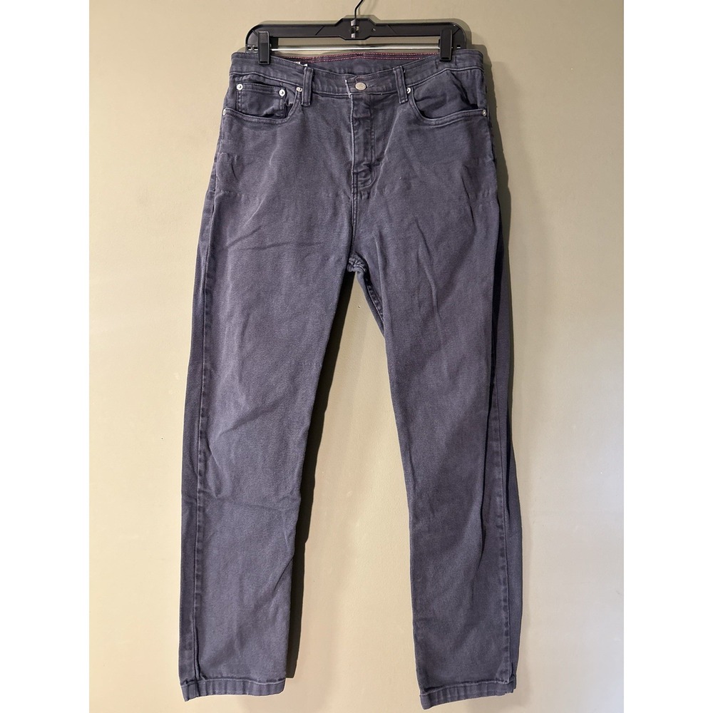 American Giant Roughneck Stretch Canvas Pants Blue Gray Mens 34x30 Slim USA
